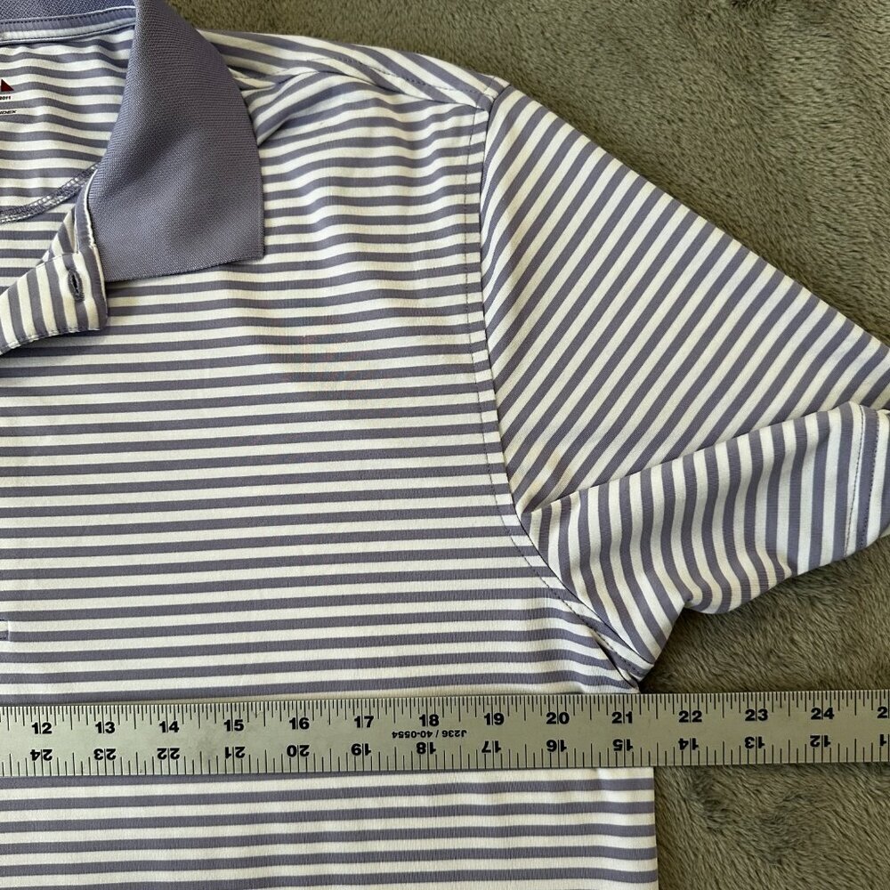 Untuckit Polo Shirt Performance Cronos Feeder Men's LARGE Purple Stripe - Picture 4 of 8